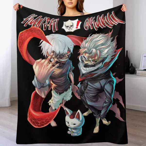 Kaneki x Okarun Dual Shock Blanket